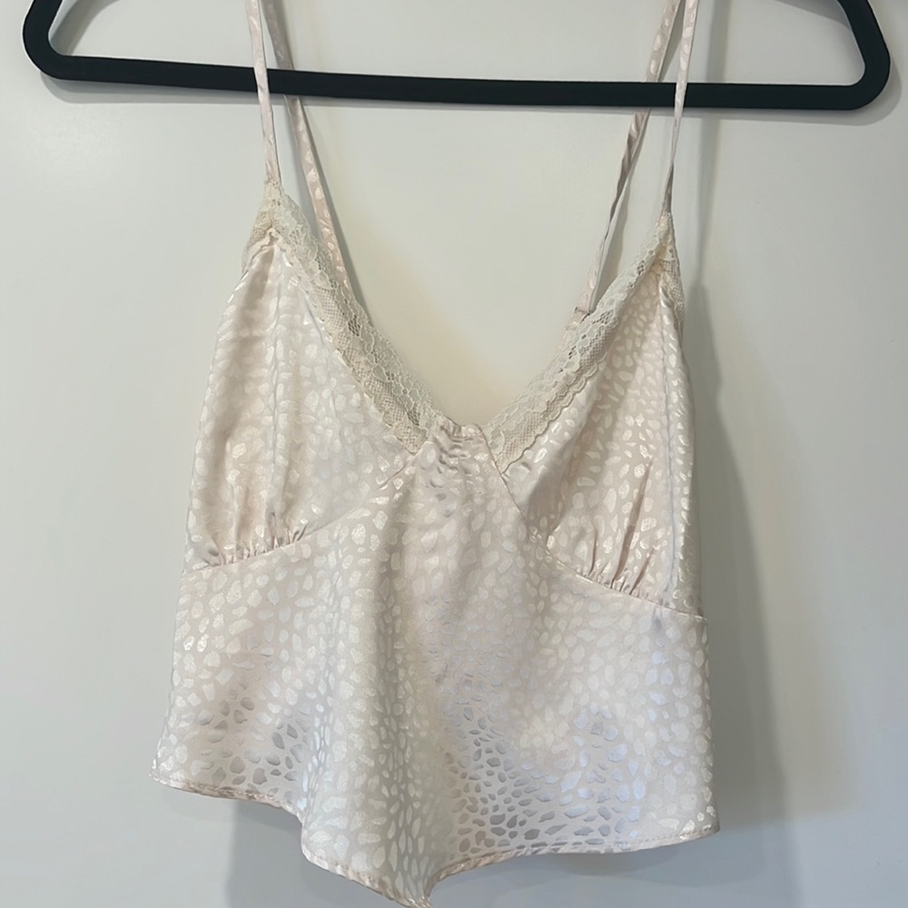 Pale pink shimmery crop top